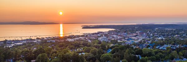 Photo by the University of Vermont Photo of Burlington looking west toward Lake Champlain